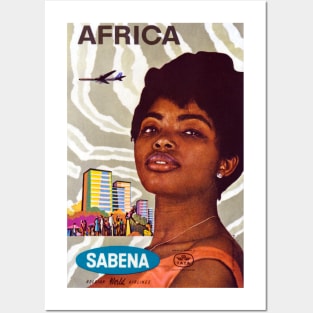 1960 Sabena Airline to Africa Posters and Art